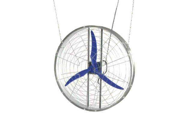 Foto ilustrativa dos ventiladores Clima Flex utilizado em uma granja